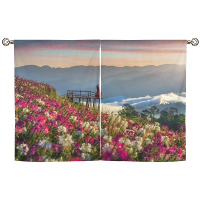 窗帘(28x40inch)两片-桃皮绒（美国皇后工厂）(官方物流客户专用)
