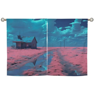 窗帘(28x40inch)两片-桃皮绒（美国皇后工厂）